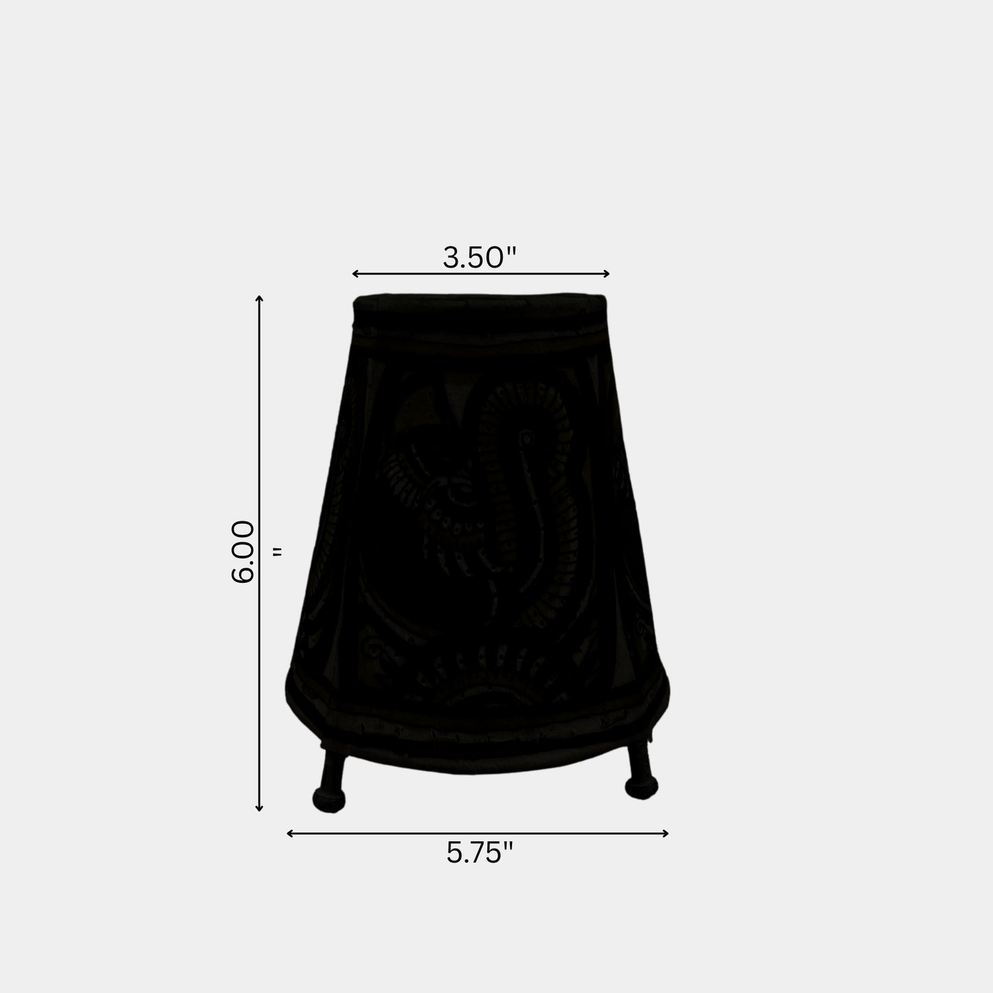 tholu bommalata lamp – peacock & flowers (5" - conical)