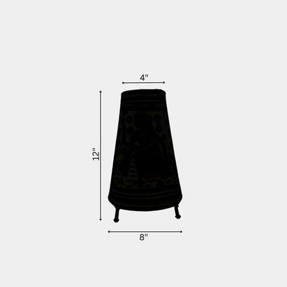 Tholu Bommalata Lamp – Paisley Bird Folk Art Lamp (12" -Conical)