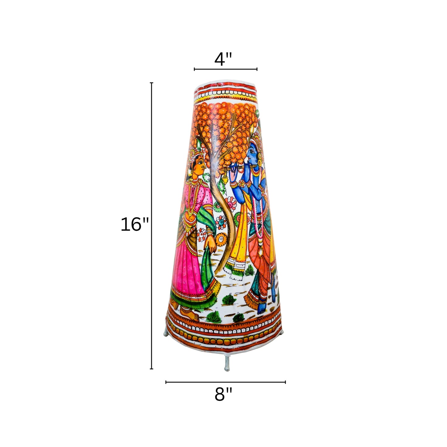 tholu bommalata lamp – krishna and radha (16" - conical)