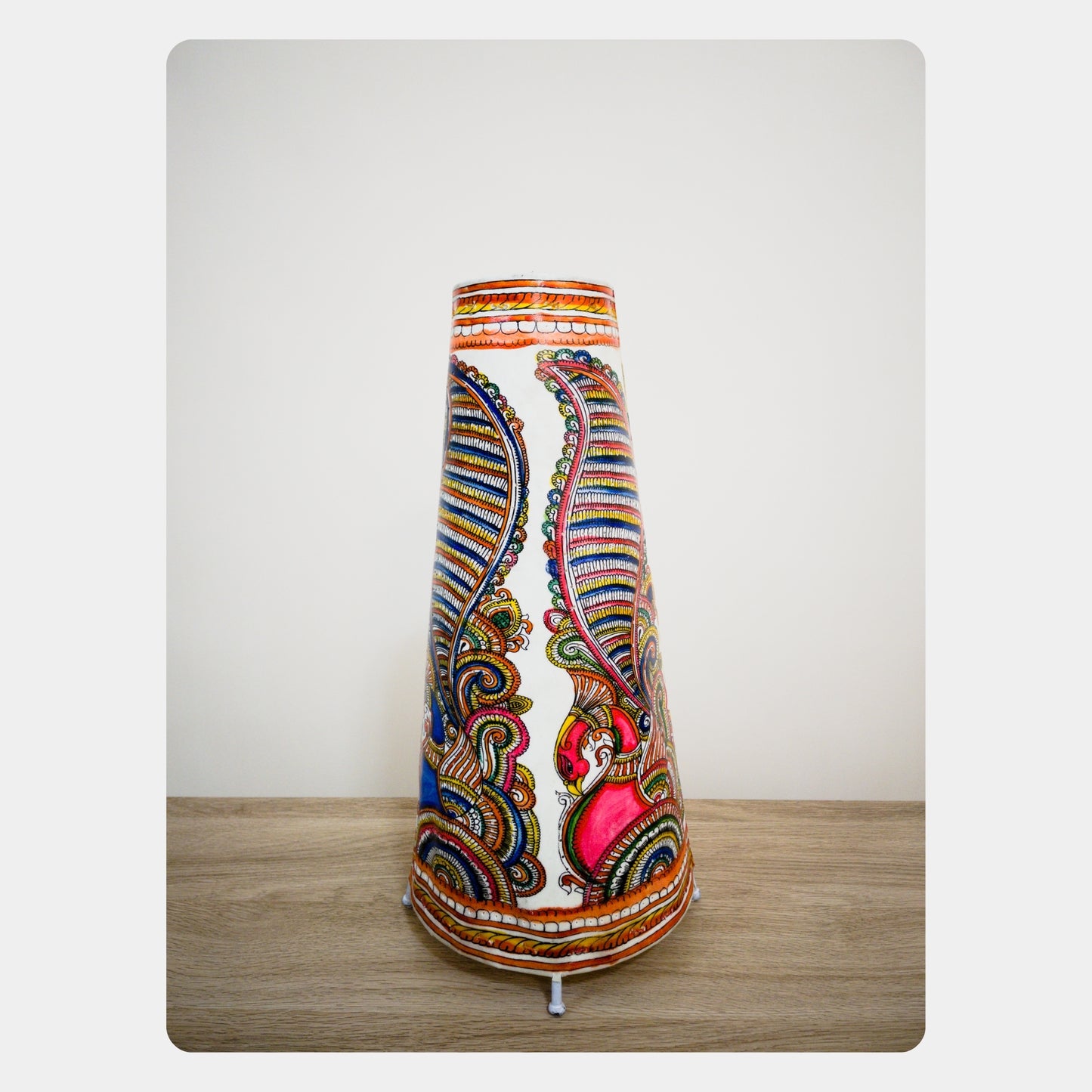 tholu bommalata lamp – peacock (16" - conical)