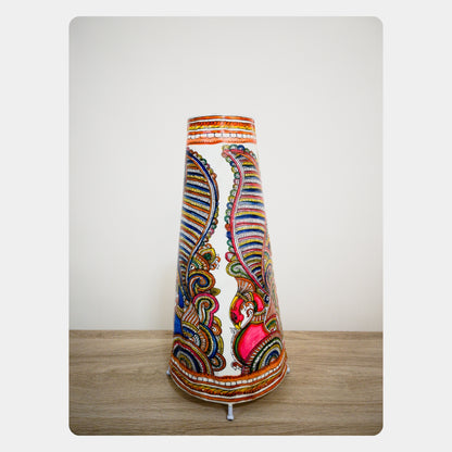 Tholu Bommalata Lamp – Peacock (16" - Conical)
