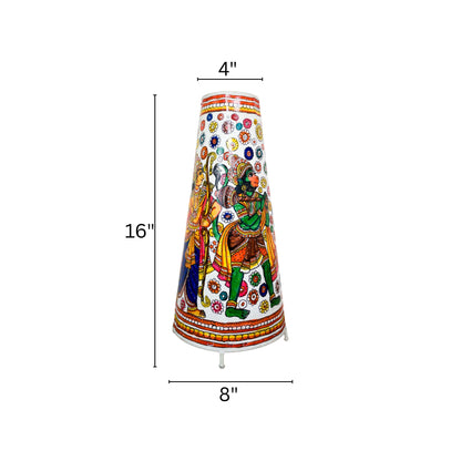 Tholu Bommalata Lamp – Lord Rama, Sita, Lakshmana and Lord Hanuman (16" - Conical)