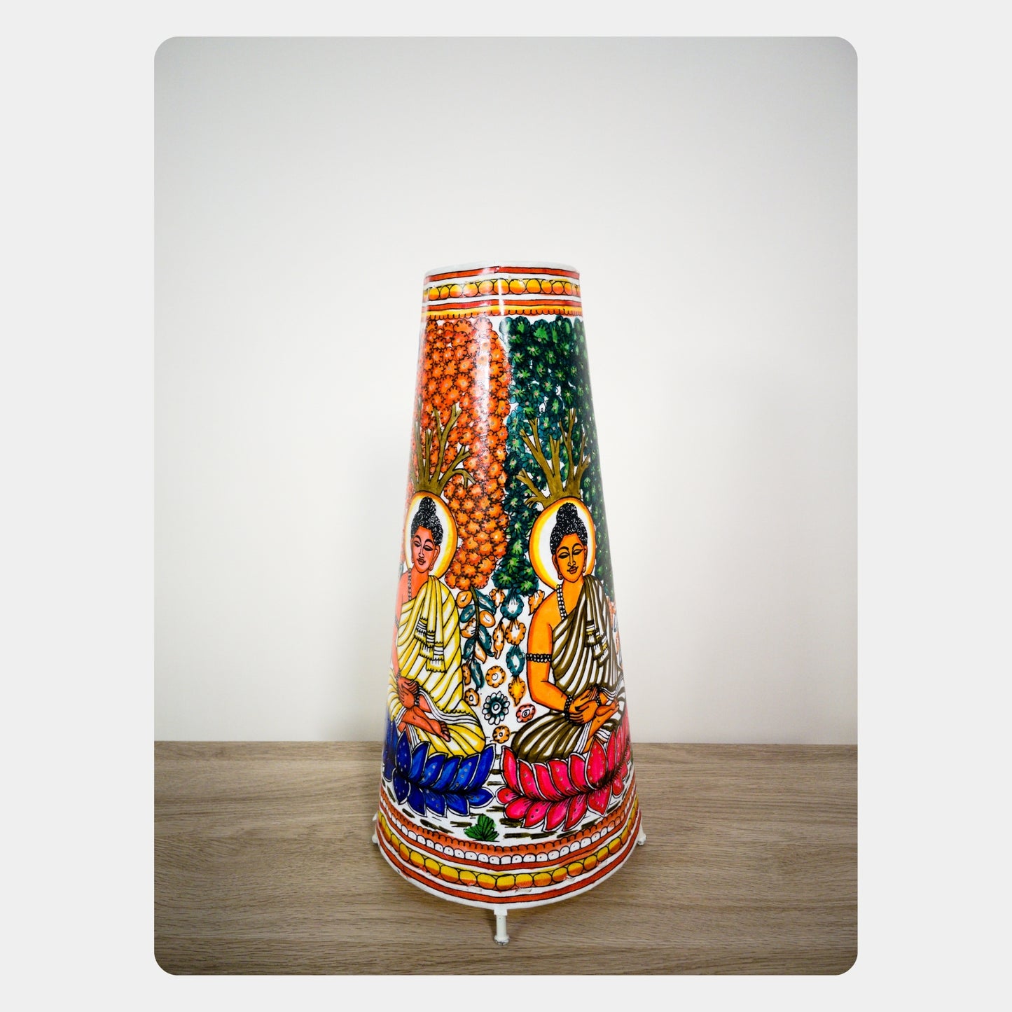 tholu bommalata lamp – lord buddha (16" - conical)