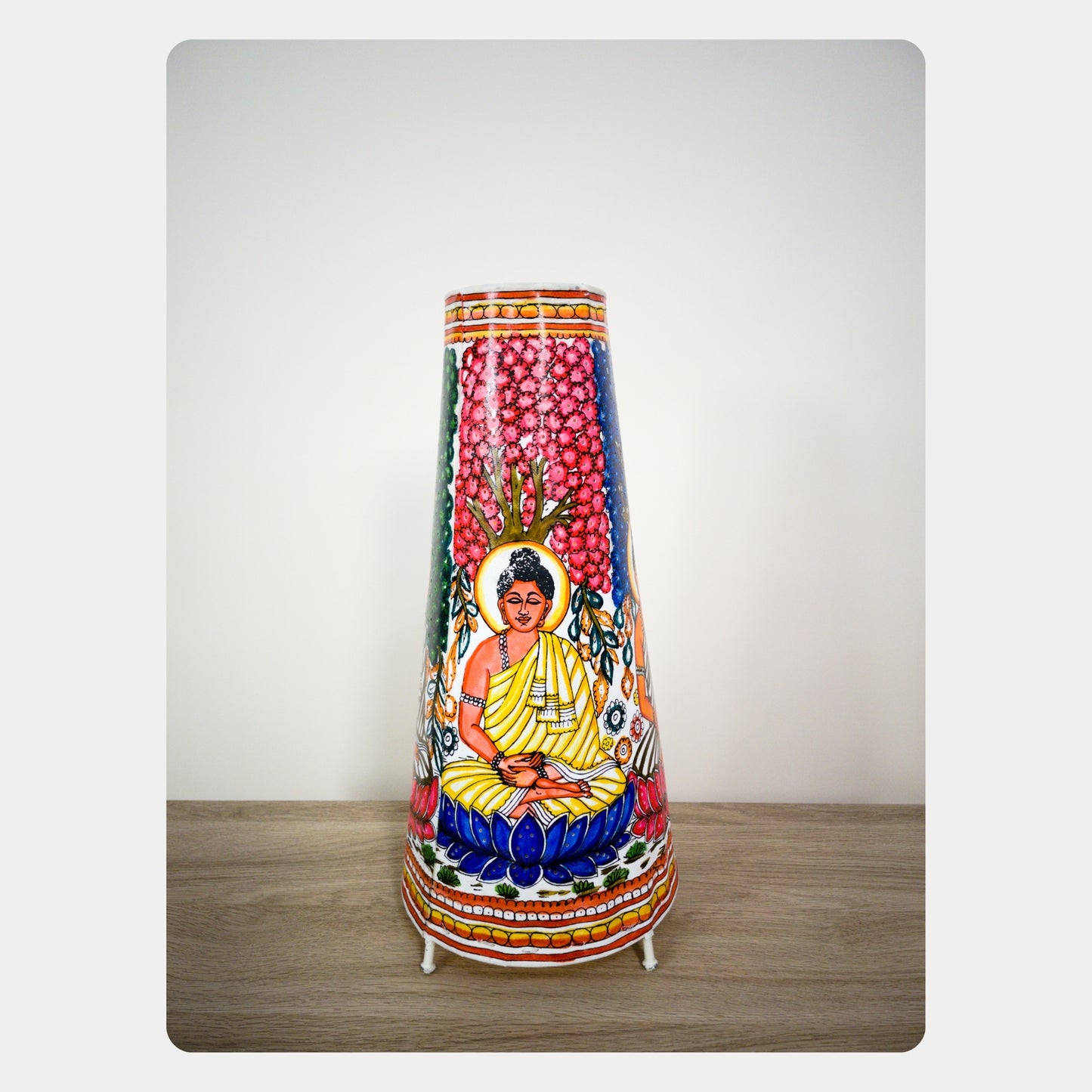 tholu bommalata lamp – lord buddha (16" - conical)