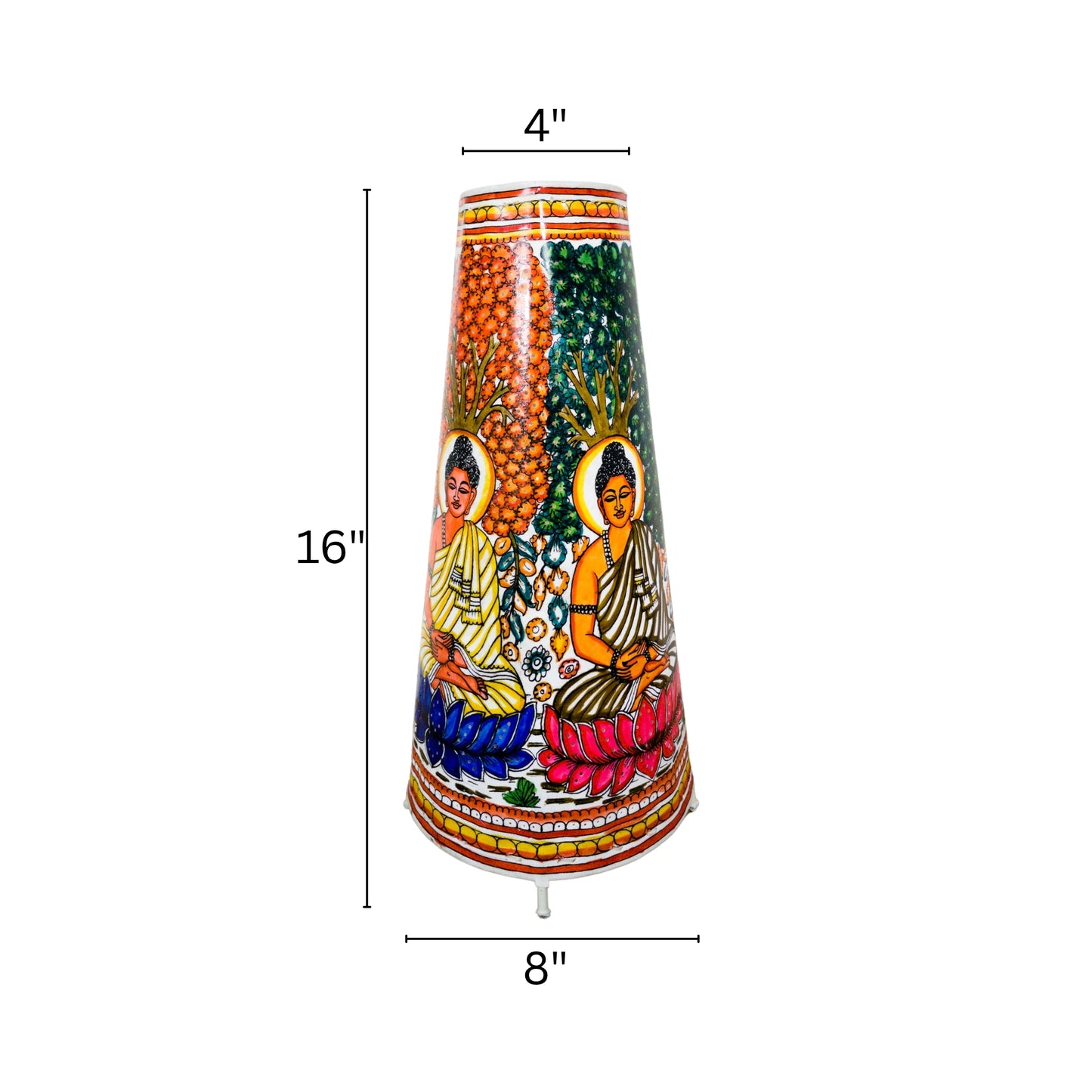 tholu bommalata lamp – lord buddha (16" - conical)
