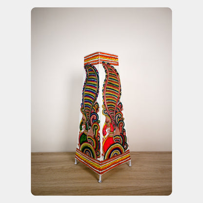 Tholu Bommalata Lamp – Peacock (16" - Rectangular)
