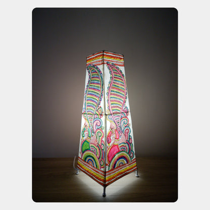 Tholu Bommalata Lamp – Peacock (16" - Rectangular)