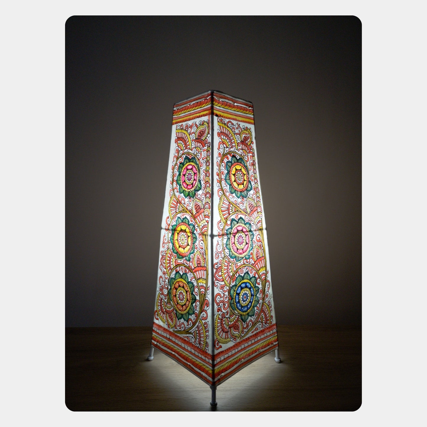 tholu bommalata lamp – flowers (16" - rectangular)