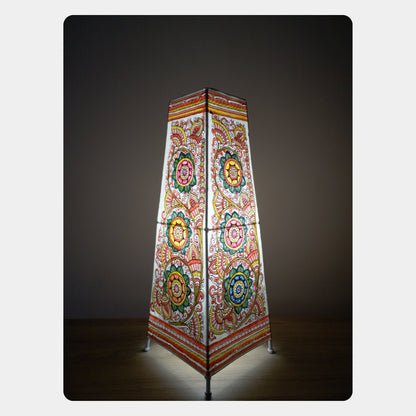 Tholu Bommalata Lamp – Flowers (16" - Rectangular)