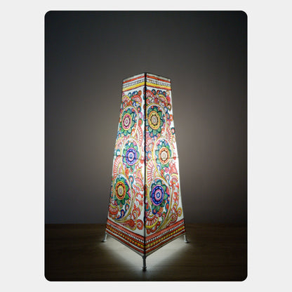 Tholu Bommalata Lamp – Flowers (16" - Rectangular)